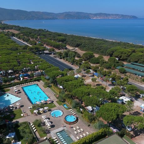 Campsite on the Mediterranean Coast in Italy